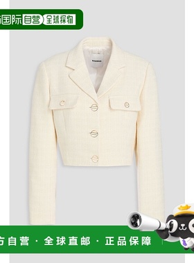 1h可退 香港直邮Sandro 女士 短款花呢西装外套 SFPVE00704ECRU