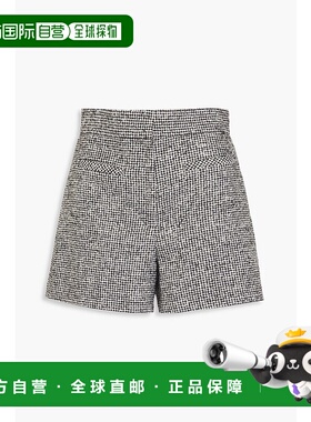 香港直邮Sandro 女士 千鸟格羊毛混纺花呢短裤 SFPSH00353BLANCNO