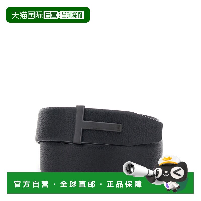 1h可退 香港直邮Tom Ford 汤姆 福特 男士 4CM SOFT 粒纹皮革腰带