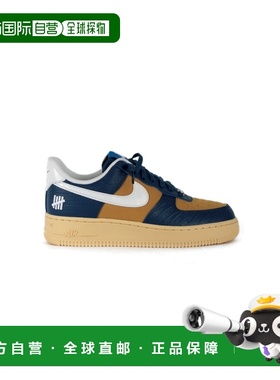 自营欧洲直邮Nike耐克 Air Force 1系列蓝色/黄色/白色皮革空军一