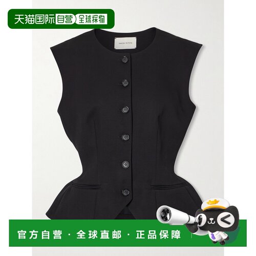 香港直邮magda butrym 女士 真丝羊绒混纺绉纱背心 140726BLACK