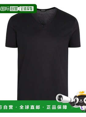 香港直邮Zegna V领短袖T恤 N2M80011杰尼亚男装