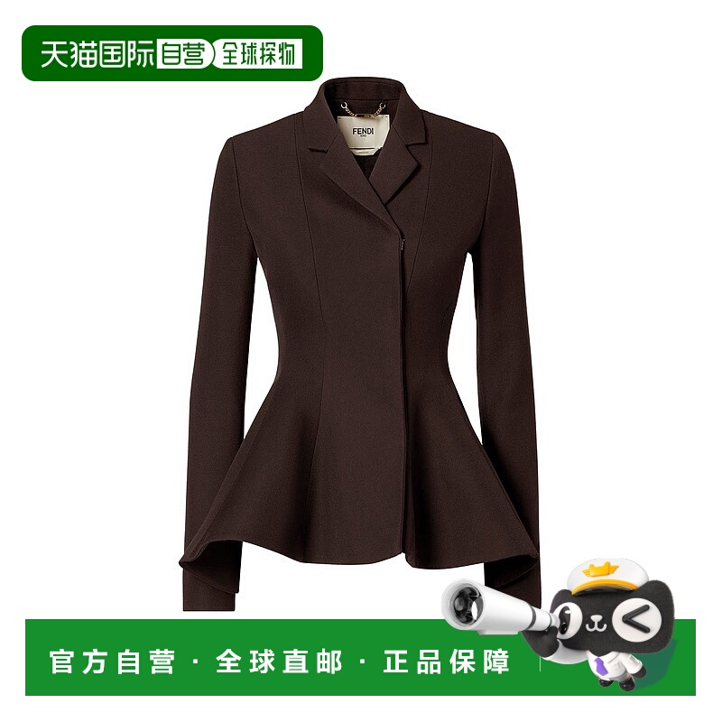1h可退 香港直邮Fendi 芬迪 女士 De Poudre 粒纹羊毛西装外套 FJ