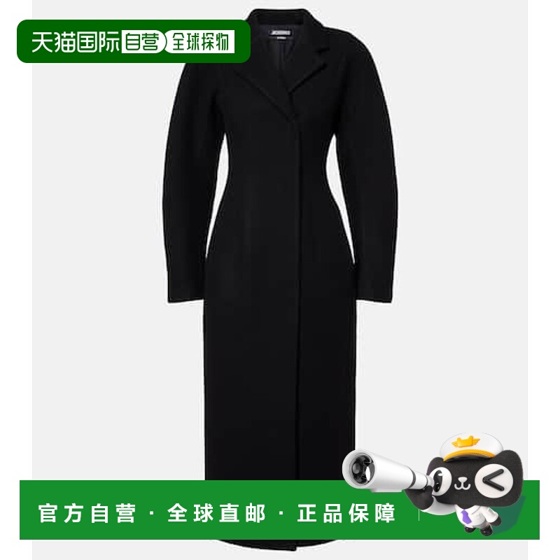 1h可退 香港直邮Jacquemus 女士 初剪羊毛大衣 black黑色 舒适时