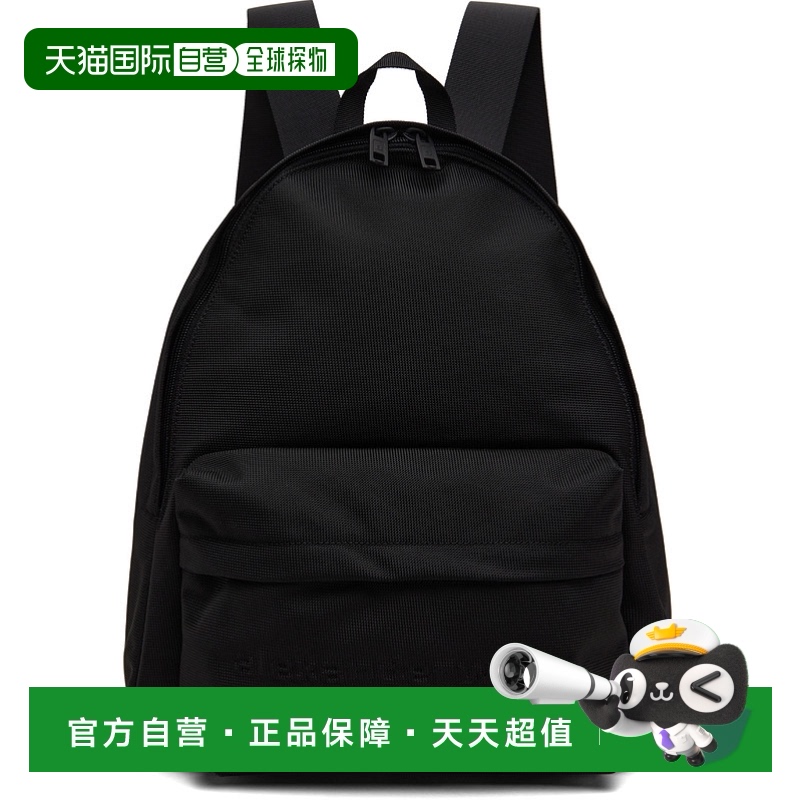 1h可退 香港直郵Alexander Wang/亞歷山大 王 女士黑色壓花雙肩包