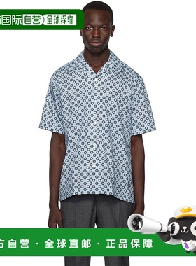 香港直邮Dunhill 登喜路 男士 蓝色 Gasket Print 衬衫 DU23RG106