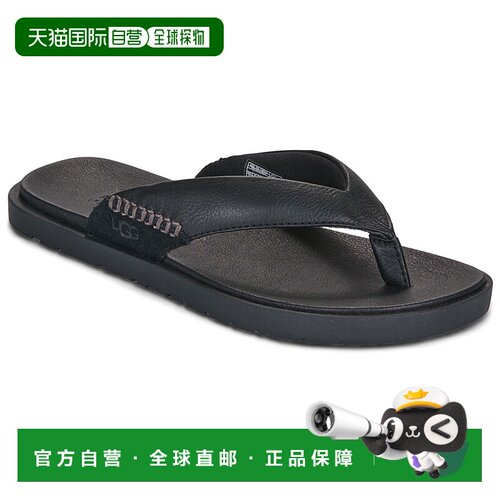 欧洲直邮UGG鞋子男人字拖鞋夹脚拖黑色SEASIDE FLIP II男鞋
