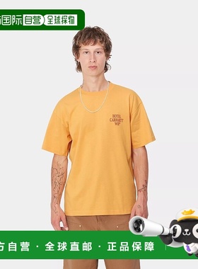 自营欧洲直邮Carhartt Wip 男士黄色棉短袖T恤针织