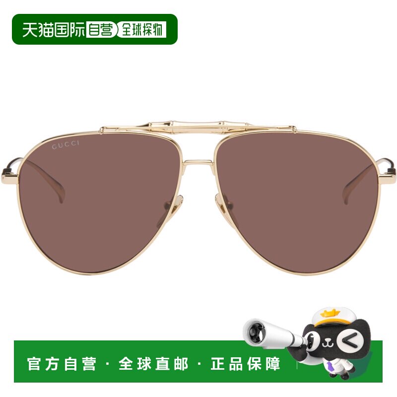 香港直邮Gucci 古驰 男士 金色飞行员太阳镜 GG2064S004GOLDGOLDB