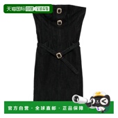 香港直邮Self Portrait 女士 1h可退 黑色牛仔抹胸中长连衣裙 AW2