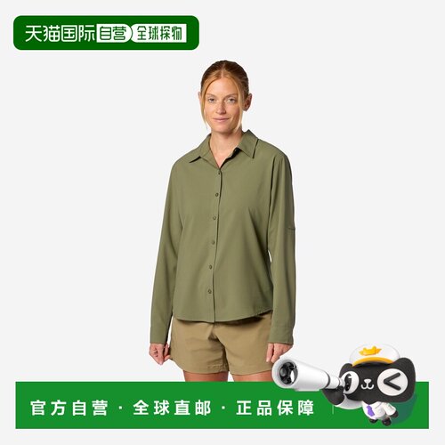 自营欧洲直邮Marmot土拨鼠 AirExchange女士橄榄绿聚酯纤维长袖衬