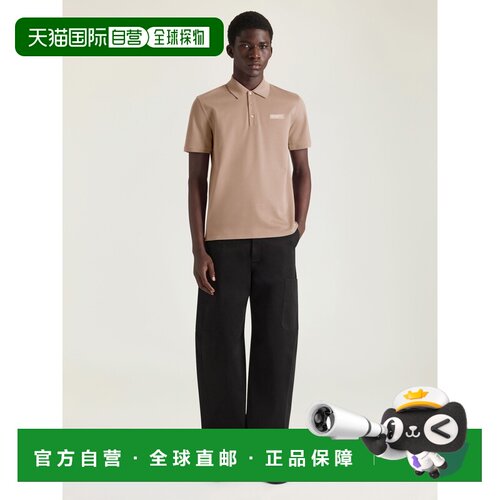 自营欧洲直邮Givenchy纪梵希 男士米色棉质GIVENCHY Paris粗纹POL