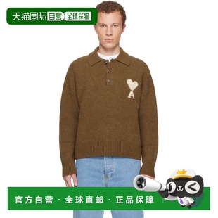 1h可退 香港直邮Ami Paris 男士 棕色 Alpaca Long Sleeves Ami d
