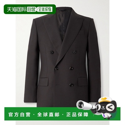 1h可退 香港直邮Tom Ford 汤姆 福特 男士 板司呢双排扣羊毛西装