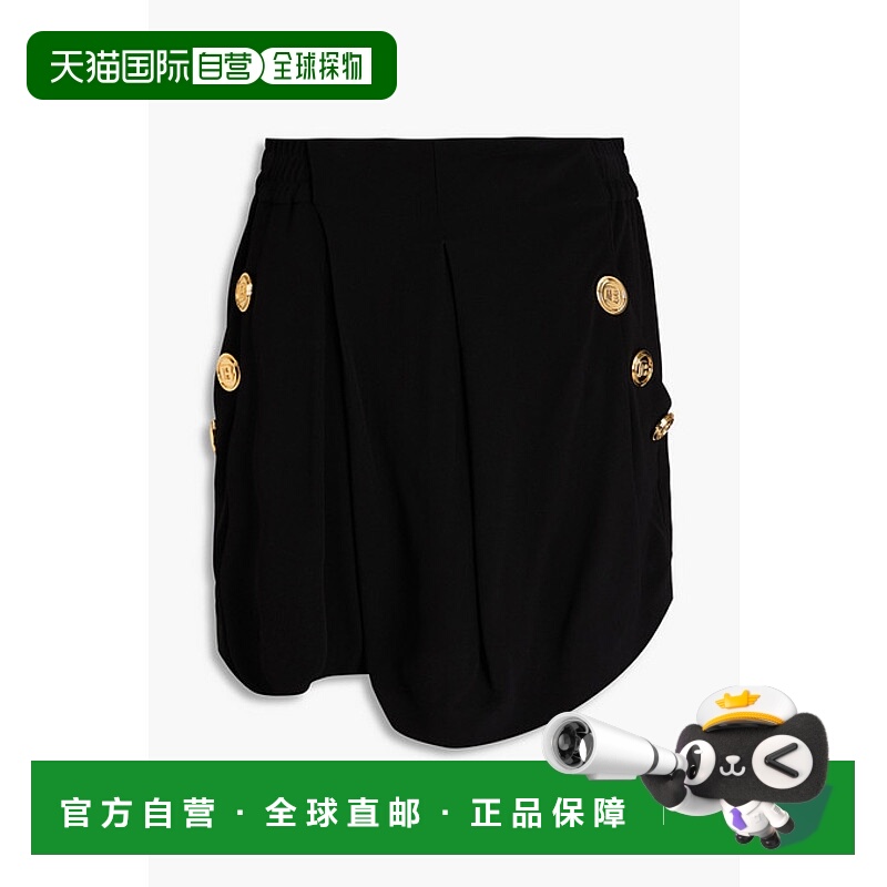 1h可退 香港直邮Balmain 巴尔曼 女士 垂坠绉纱短裤 XF1PA130VB00