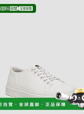 自营欧洲直邮DrMartens马丁大夫 Dante男女通用灰白色帆布休闲鞋