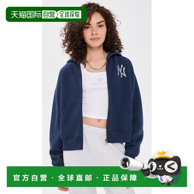 美国直邮SPORTY & RICH 女士 Yankees Krystal 拉链连帽衫