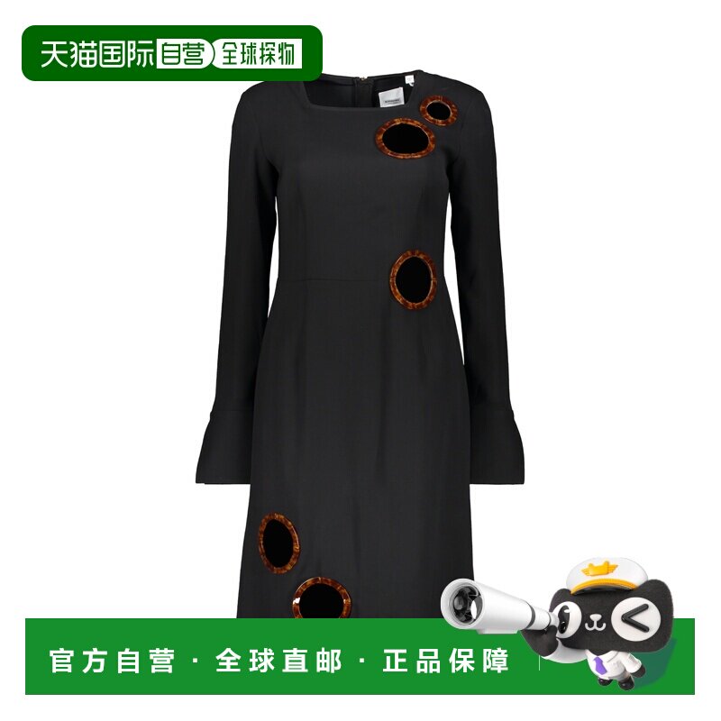 1h可退 香港直邮BURBERRY 女士连衣裙 45616691 AW2020 黑色 镂空