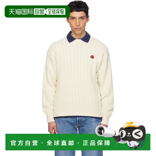 香港直邮kenzo 高田贤三 男士 灰白色 Paris Boke Flower Knit 毛