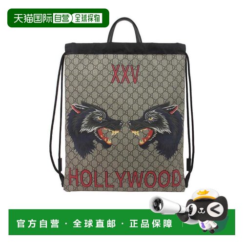 自营Gucci 狼头字母印花手提包 古驰4738729HVCT【付后1h可退】
