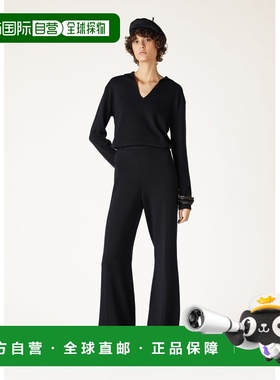 自营欧洲直邮Loro Piana 女士黑色真丝长袖POLO衫