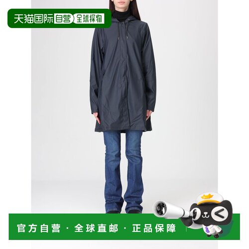 1h可退 欧洲直邮RAINS 女士夹克 18050NAVY CO 深蓝色 A Line Wom