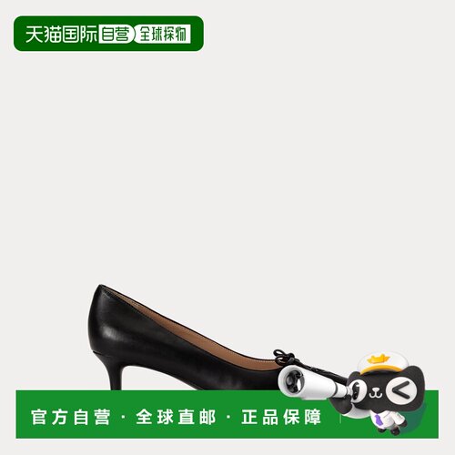 自营欧洲直邮Ralph Lauren拉夫劳伦 Adrienne女士黑色纳帕皮系带