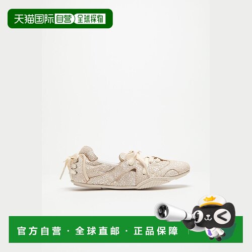 自营欧洲直邮Acne Studios FW24女士本白色羔羊皮芭蕾系带鞋女鞋
