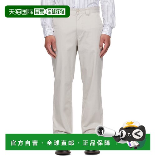 香港直邮BOSS 波士 男士 灰褐色 Straight-Fit Cotton-Blend Twil