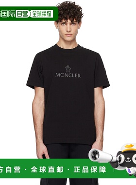 1h可退 香港直邮Moncler 盟可睐 男士 黑色 Logo Cotton T 恤 K10