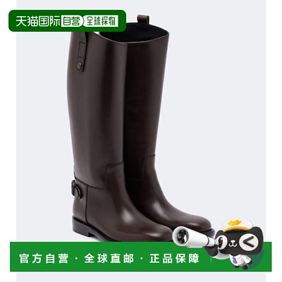 香港直邮Burberry 巴宝莉 女士 Cavalier 皮质及膝骑士靴靴子女靴