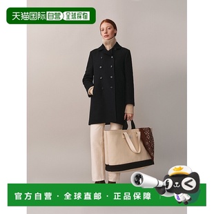 自营欧洲直邮Bonpoint小樱桃 Jounia女士午夜蓝羊毛大衣