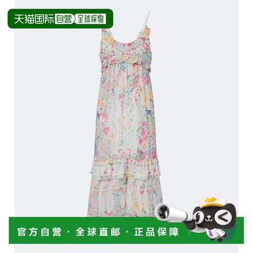 香港直邮FARM RIO 女士 花朵荷叶边中长连衣裙 colorful花色 舒适