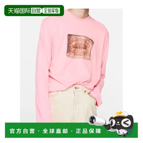 1h可退 香港直邮ACNE STUDIOS 男士T恤 CL0459ASA SS2026 粉红色