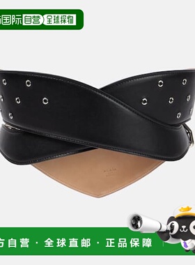 1h可退 香港直邮Alaia 女士 穿孔皮带腰带 black黑色 舒适时尚