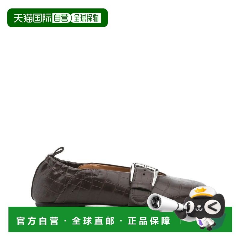 1h可退 香港直邮GANNI 甘尼 女士 鳄鱼纹芭蕾平底鞋 S3181890CHOC,运动鞋new,运动休闲鞋,淘宝优惠券,粉丝福利购,淘宝优惠卷