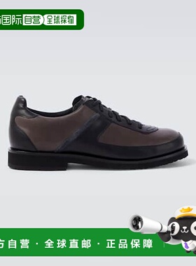 1h可退 香港直邮Our Legacy 男士 Ten Pin 皮质运动鞋 black黑色