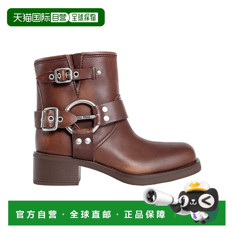 香港直邮Miu Miu 徽标短筒靴 5T953D3F33缪缪正品时尚保暖轻便
