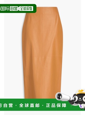 香港直邮Gabriela Hearst 女士 Manuela 皮革中长半身裙 3233708L