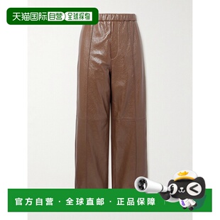 香港直邮Jil Sander 吉尔 桑达 男士 直筒亮面织纹皮革裤子 J21KA