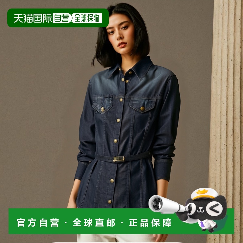 香港直邮Balmain 长袖翻领牛仔衬衫 BF0HC060DD63