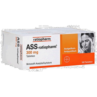 欧洲直邮德国ratiopharm阿司匹林乙酰水杨酸300mg止痛退烧片100粒
