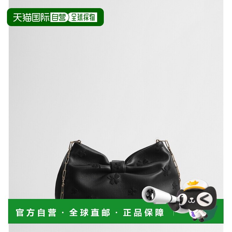 自营欧洲直邮Dior迪奥  Bow女士手提包斜挎包黑色刺绣小羊皮