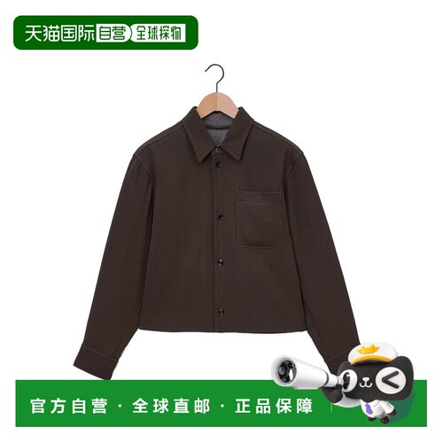 香港直邮LEMAIRE 女士衬衫 OV1007LF1317BR485 AW2024 咖啡色长袖