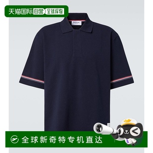 汤姆 香港直邮Thom 条纹棉质Polo衫 1h可退 RWB 布朗 Browne 男士