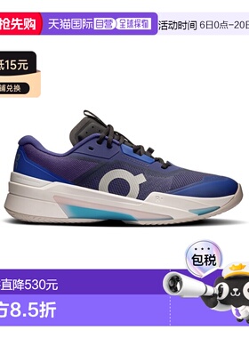 自营欧洲直邮ON昂跑 THE ROGER系列男士蓝色聚酯纤维滑步运动鞋