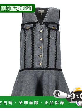 香港直邮Ganni 无袖V领牛仔连衣裙 A1030102