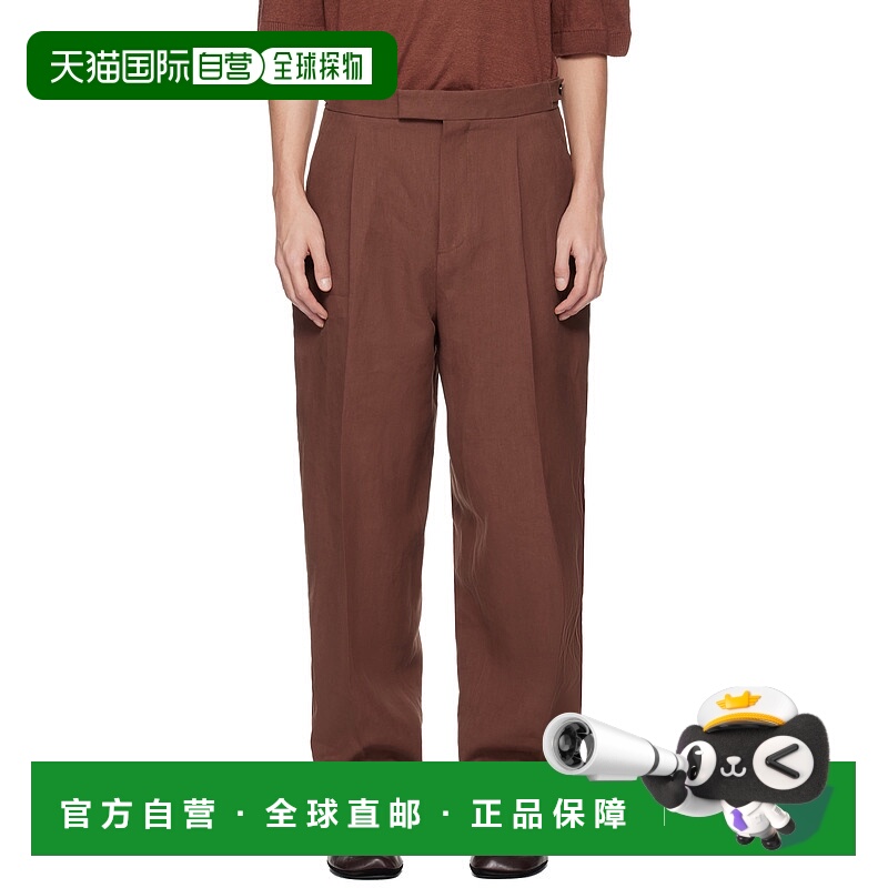 香港直邮zegna 杰尼亚 男士 橙色 One Pleated 长裤 973C58A9739