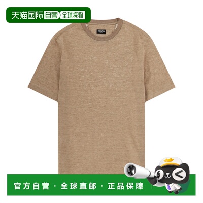 香港直邮zegna 杰尼亚 男士 T恤 UH352A3H776 beige米色 舒适时尚