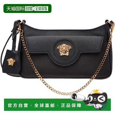 香港直邮versace 范思哲 女士 黑色迷你 La Medusa Leather 单肩